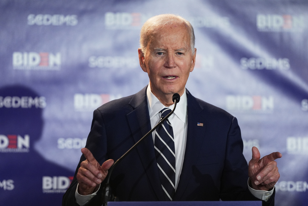 Former President Joe Biden speaks to the South Carolina Democratic Party on Friday, Feb. 27, 2026, in Columbia, S.C. 