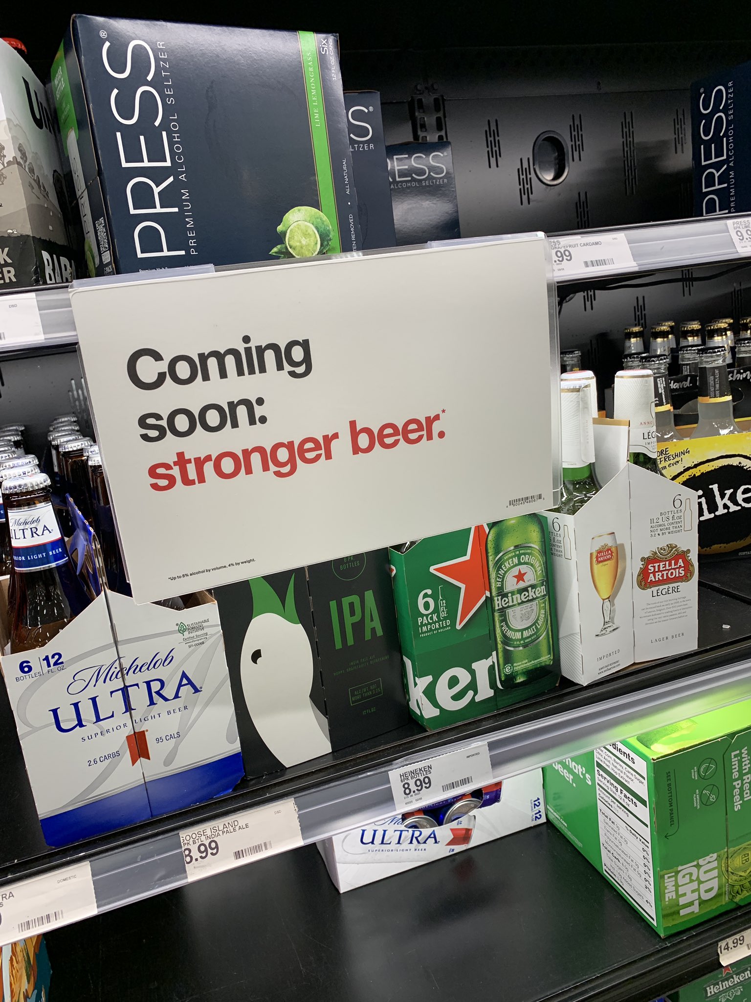 Stronger beer sign