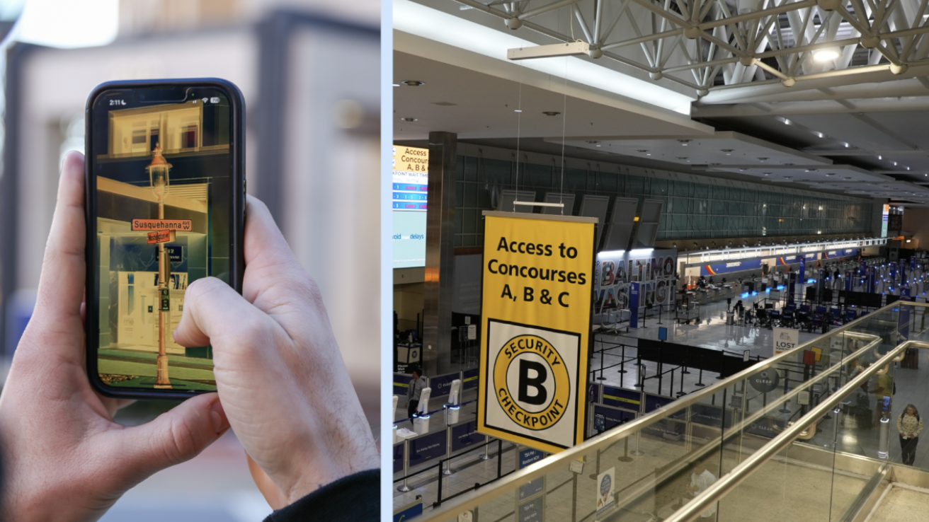 Example of ReBokeh in use next to an image of BWI Airport