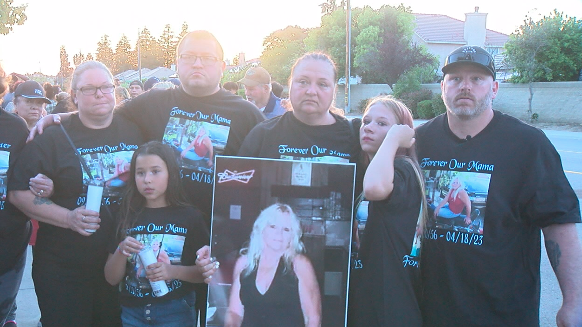 Family of Gayla Price during candlelight vigil