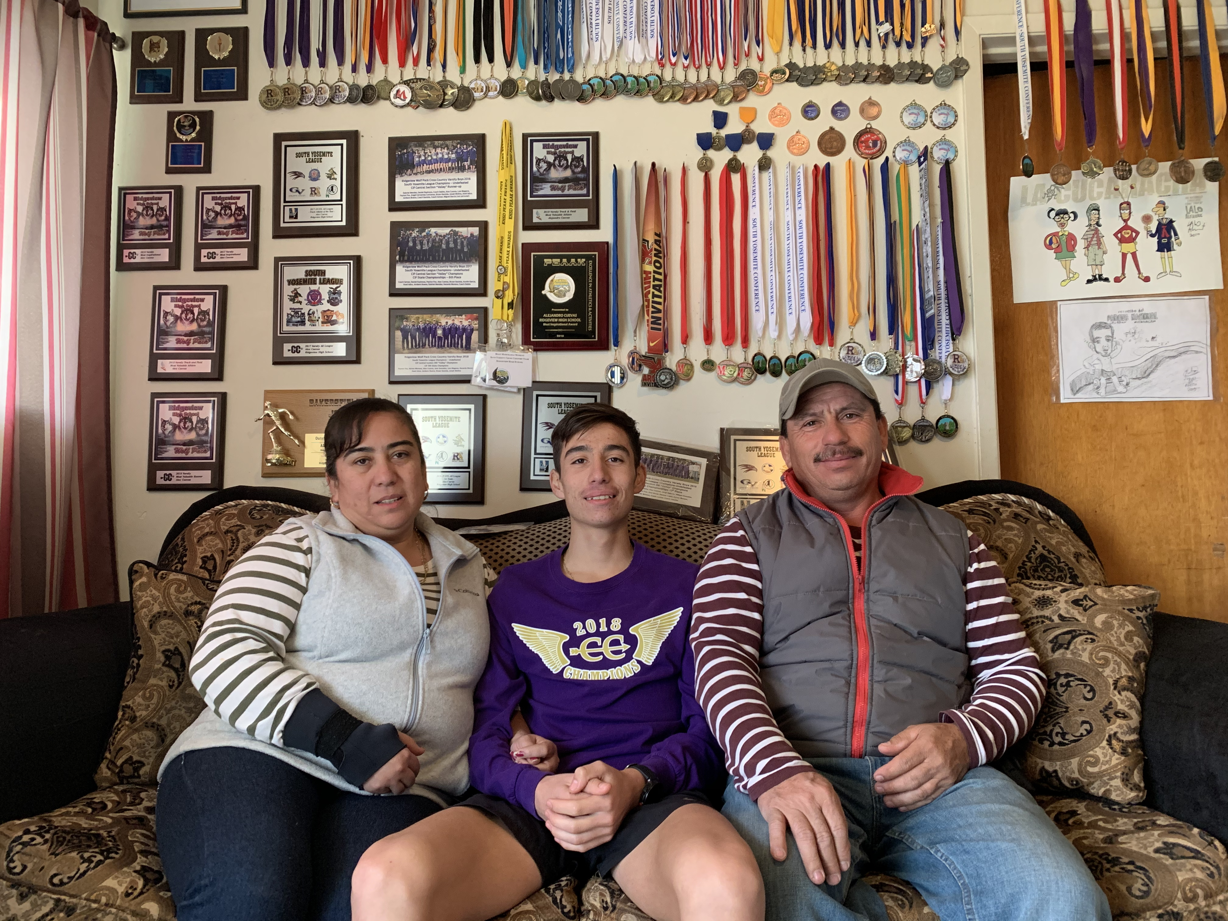 Alex Cuevas and parents