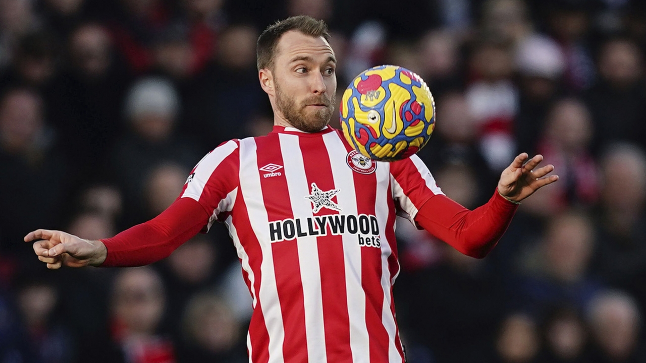 Brentford's Christian Eriksen in action