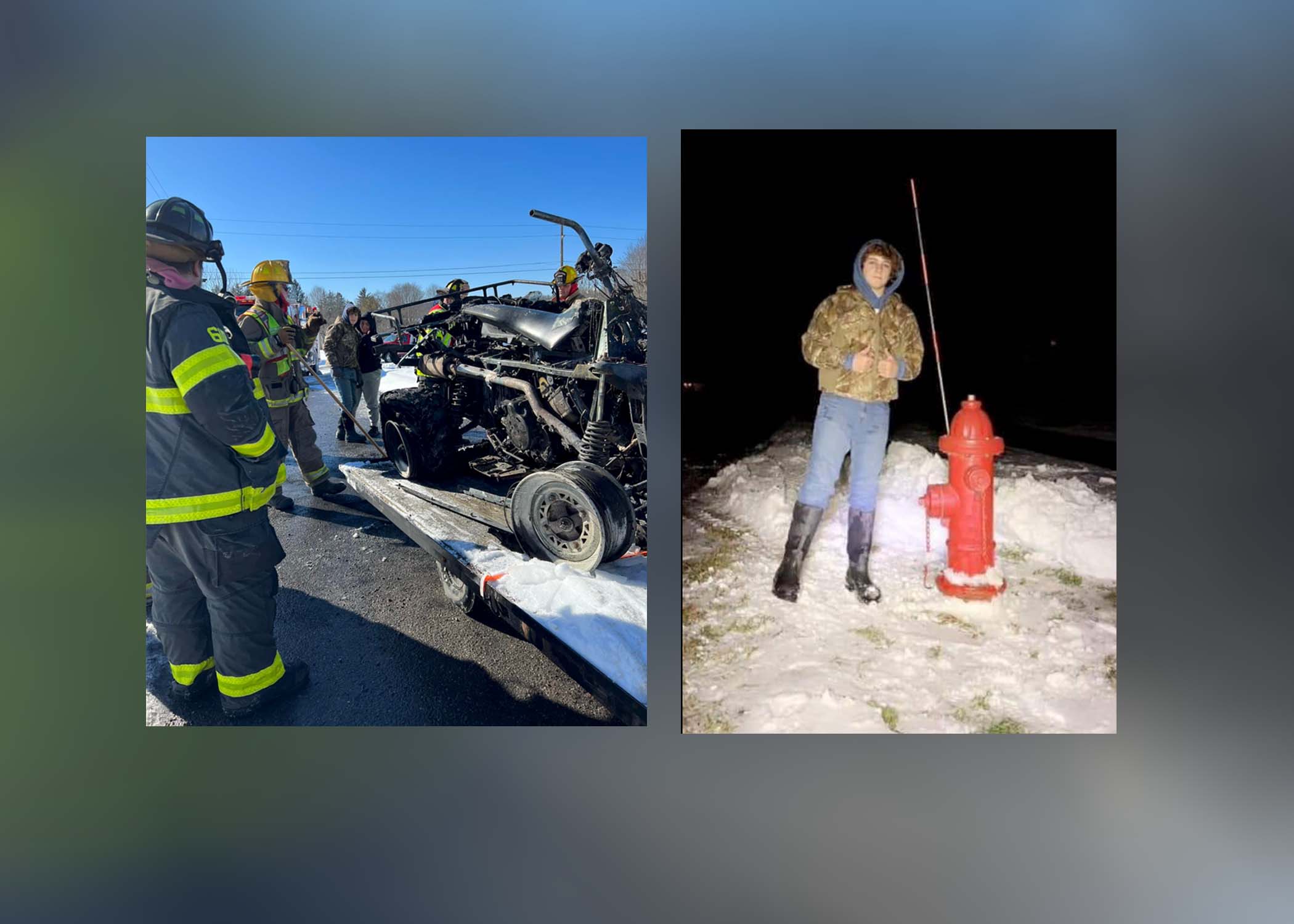 Cohen Stahl Pennsylvania ATV clearing out fire hydrants from snow