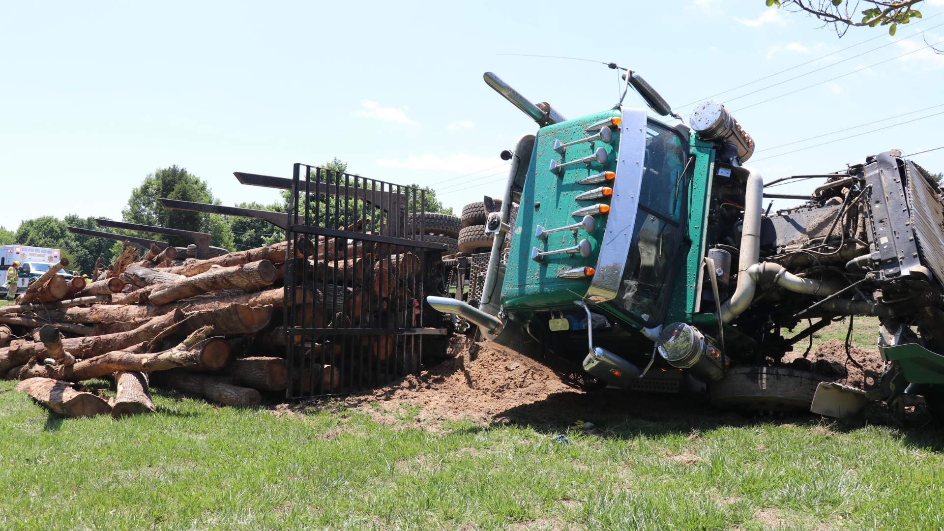 Driver hospitalized after crash with logging truck in Prince George County