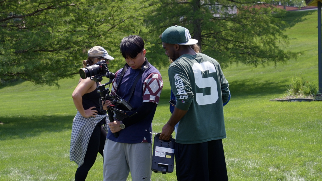 River Magnus films short movie in downtown Grand Ledge