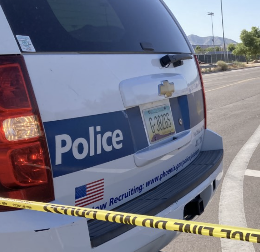 Phoenix police crime tape police lights
