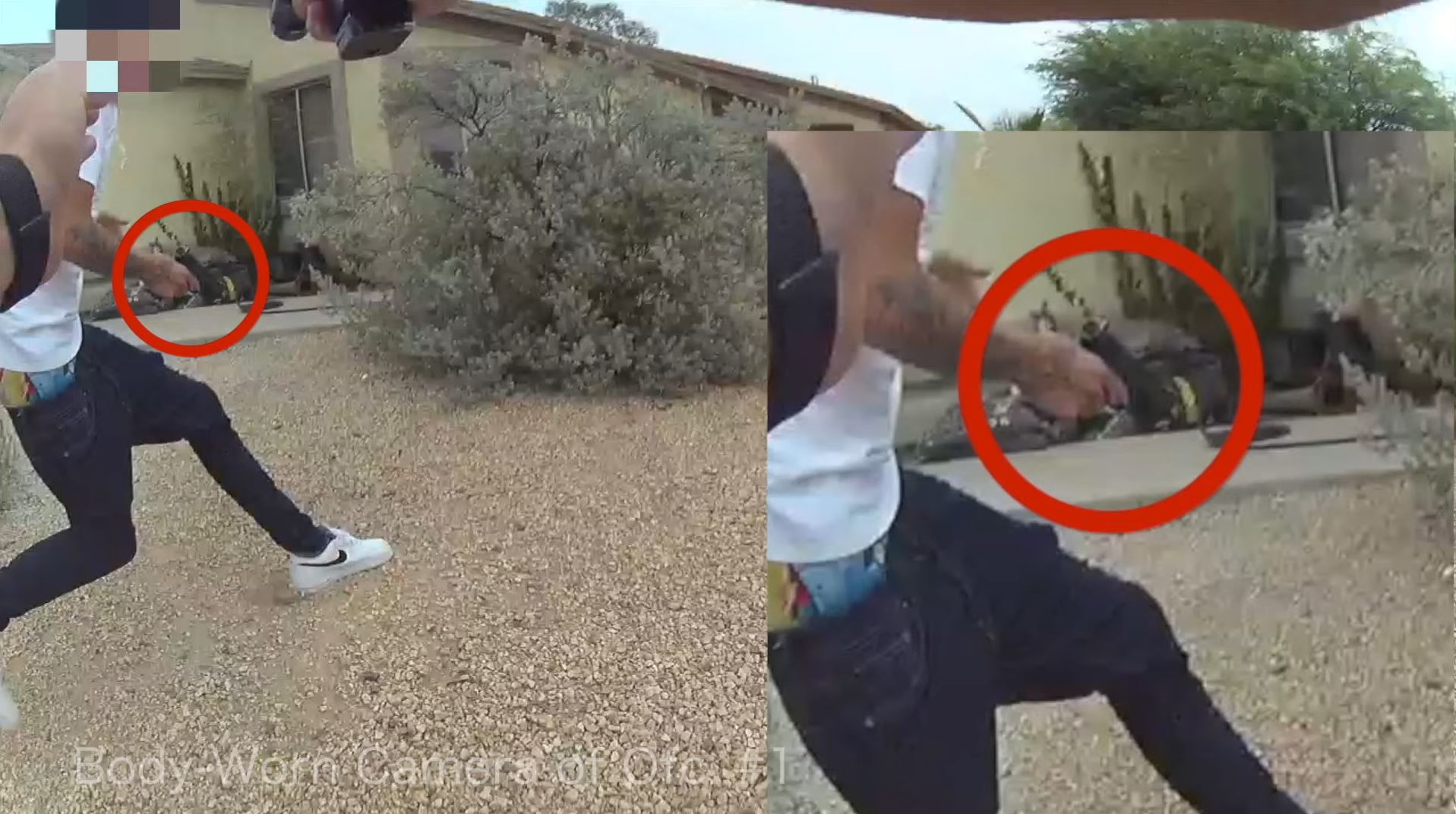 The Tucson Police Department released a video Wednesday of the shooting of a 17-year-old suspect on the city's south side last week.