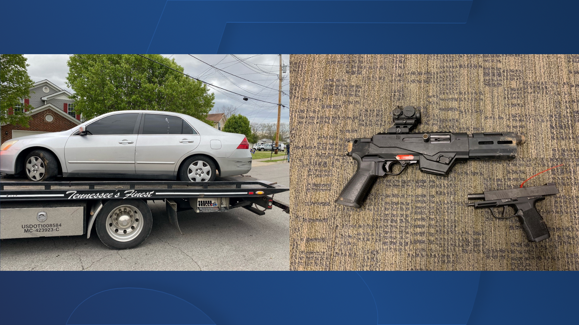 Stolen Honda Accord and two guns recovered from fleeing Nashville teens