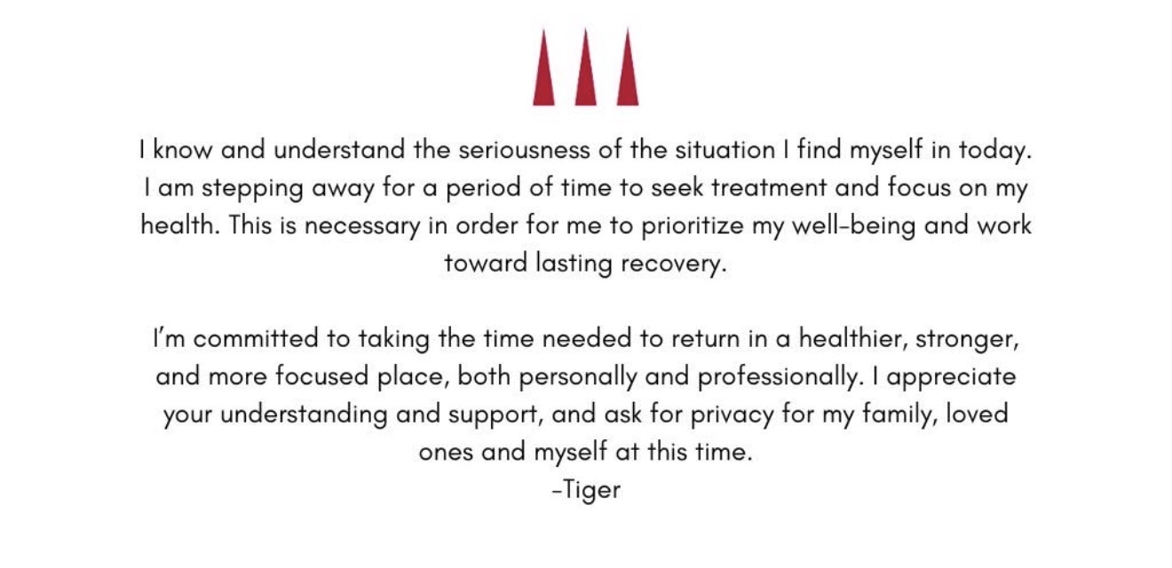 Tiger Woods statement