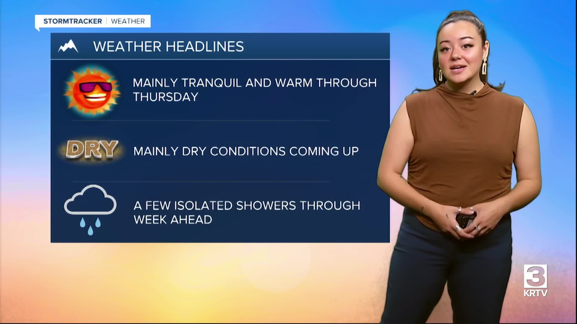 Low-end chances of showers this week, mainly dry conditions