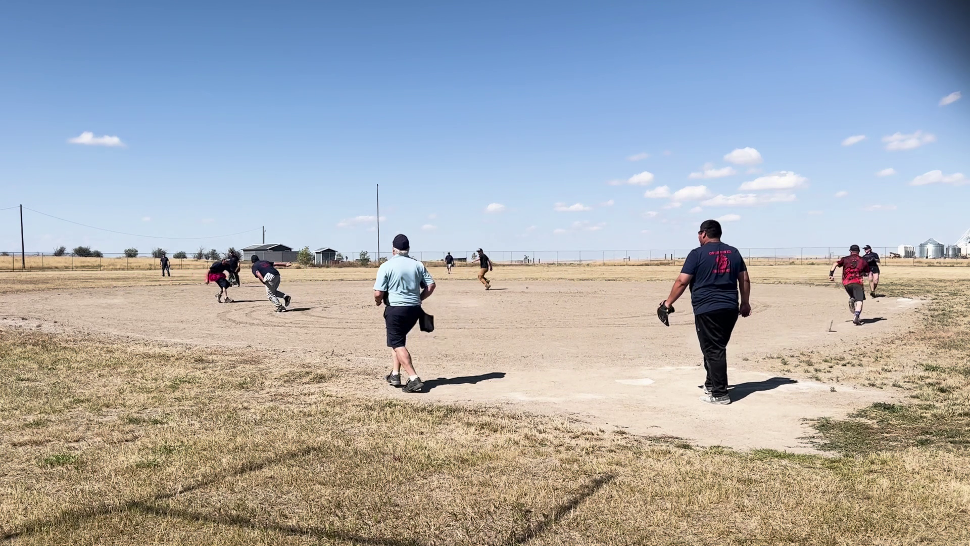 Fairfield and Choteau fire departments battle it out in softball