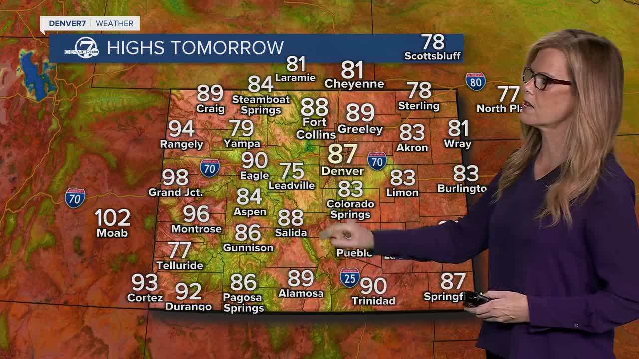 Highs on Monday