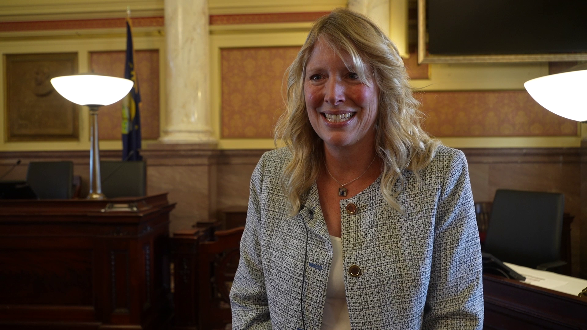 Jenifer Powell was honored in Helena as the 2024 Centennial Bell Montana History Teacher of the Year.            