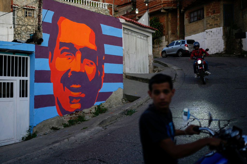 A mural of Venezuelan President Nicolas Maduro in Caracas, Venezuela.