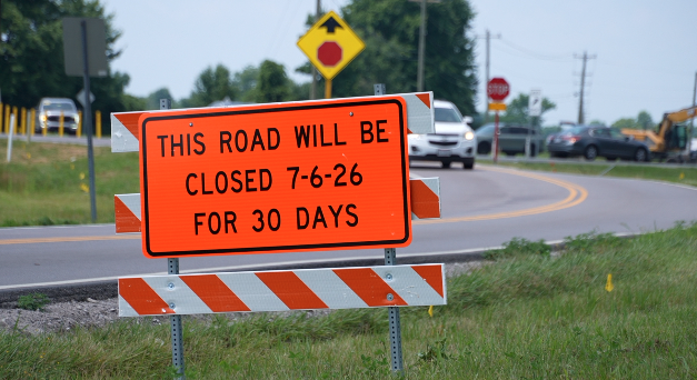 Road closure alert on Herold Road