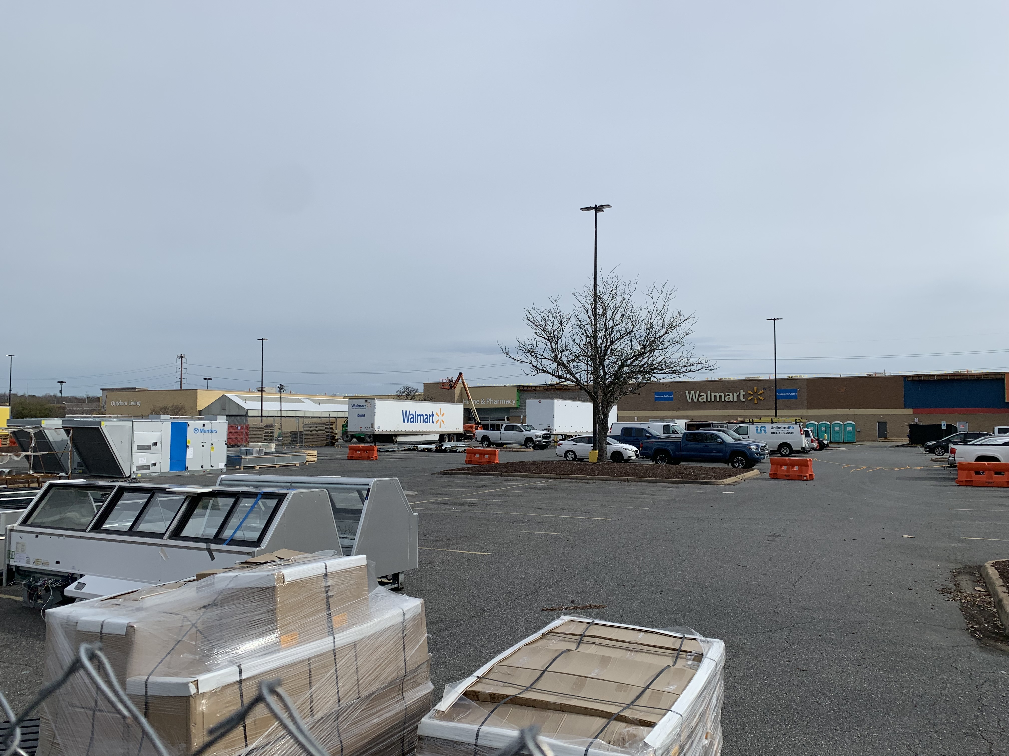 A look at the Chesapeake Walmart. 3 months ago, the parking lot was filled with police and EMS presence, on Monday, and trucks and equipment for a remodel could be seen in the lot.