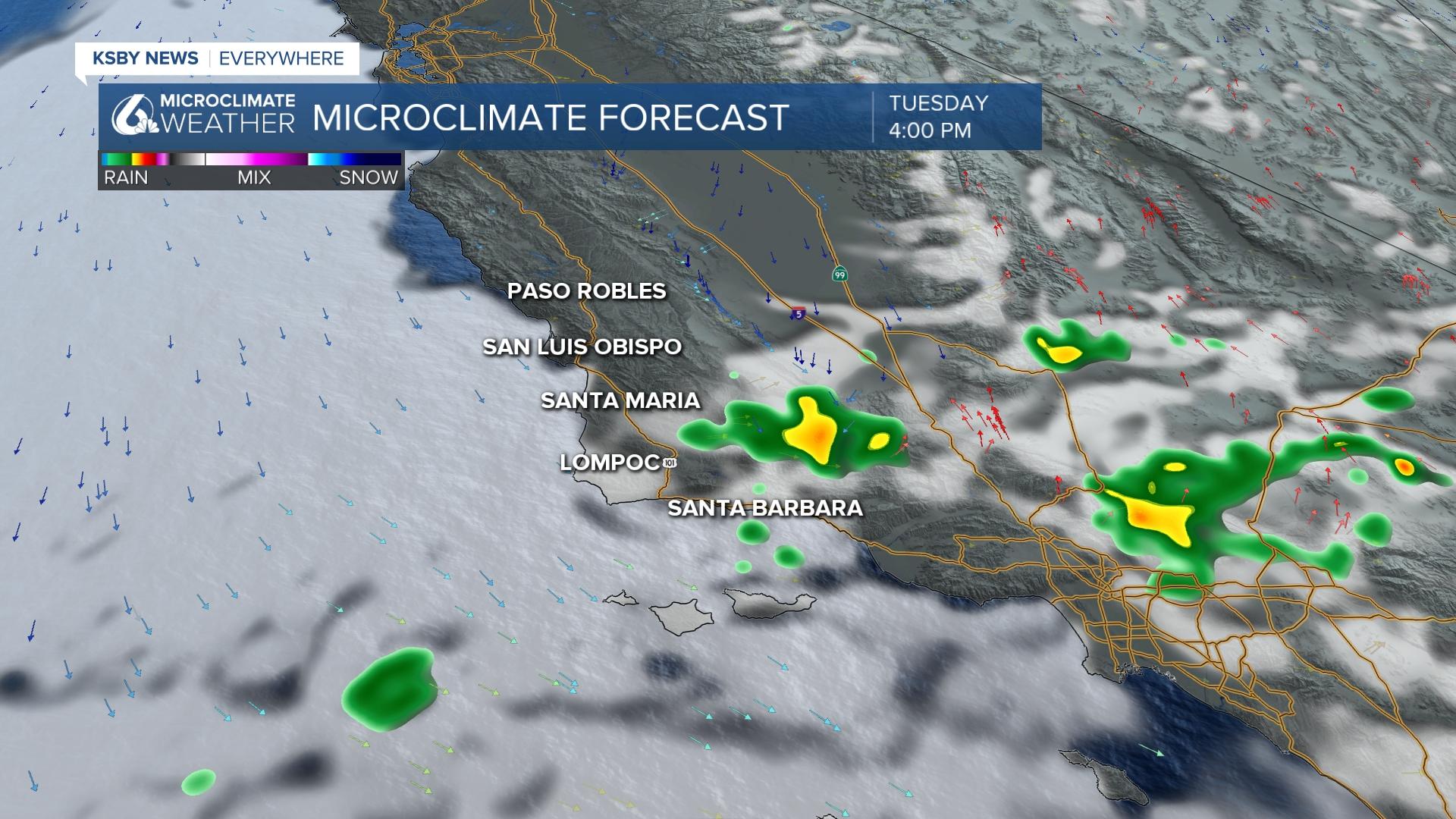 Chances for rain this week on the Central Coast