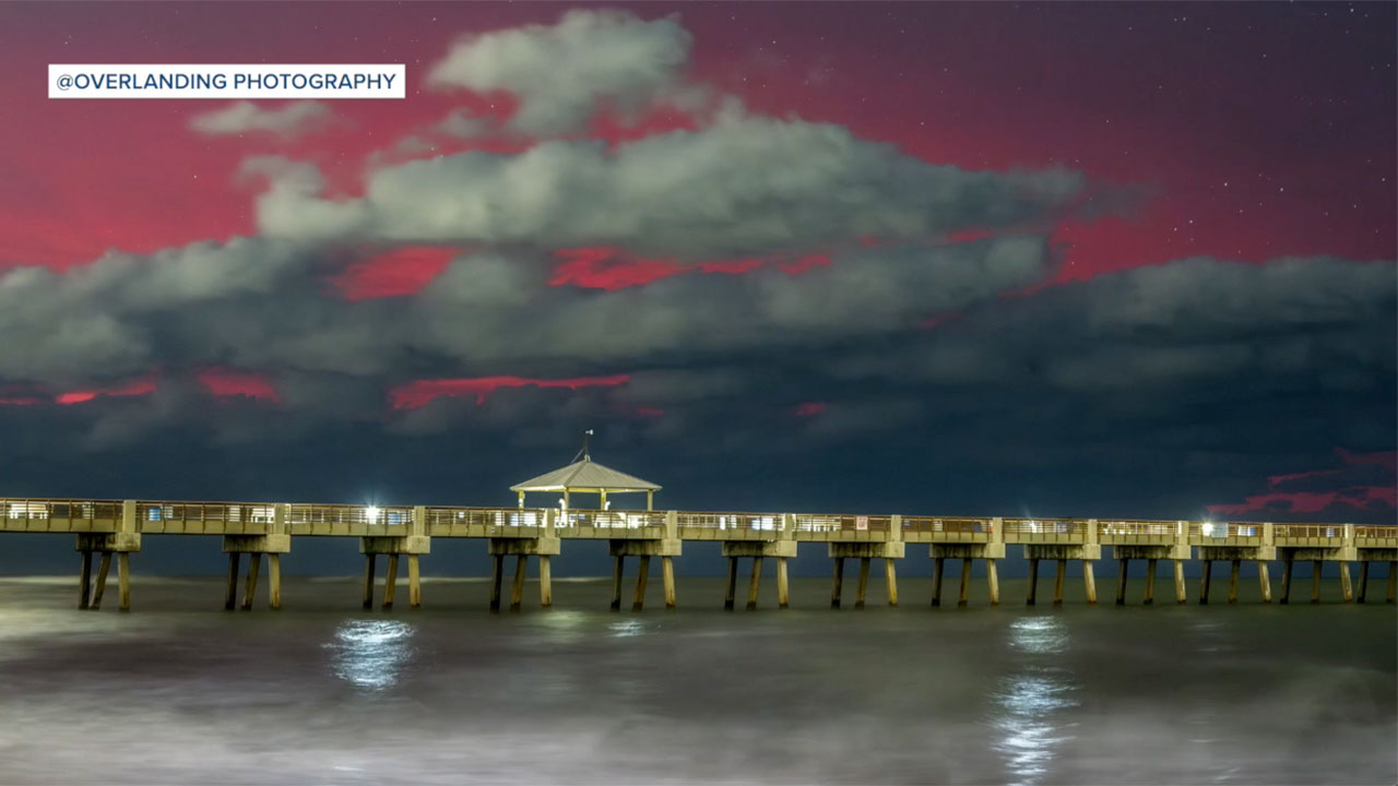 The northern lights lit up the sky over Juno Beach on Nov. 11, 2025.  