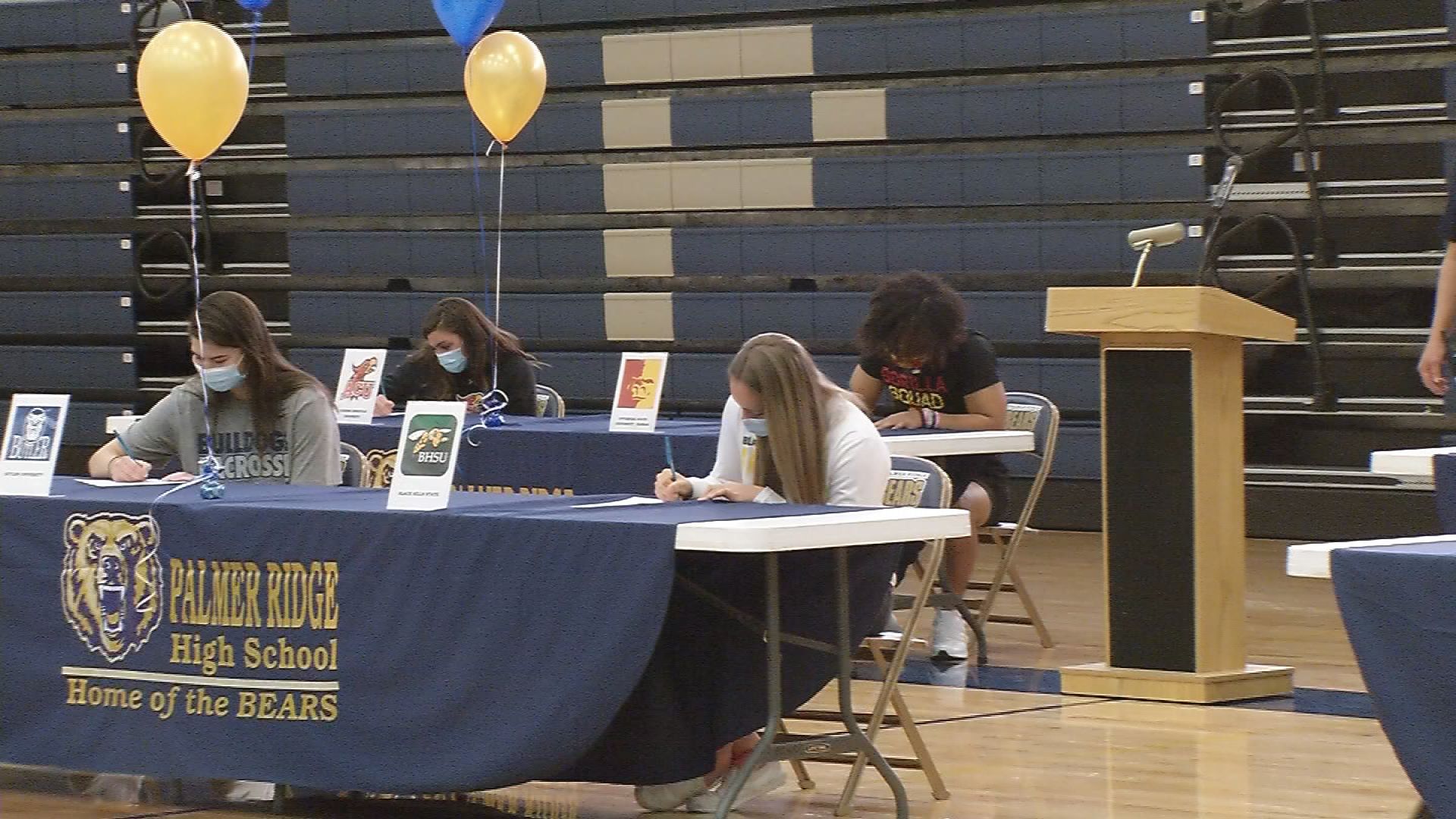 Nine Palmer Ridge student-athletes sign national letters of intent 