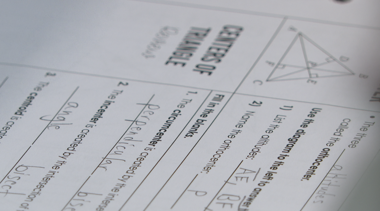 Math students taking a test at Laura Twitchell's tutoring session. 