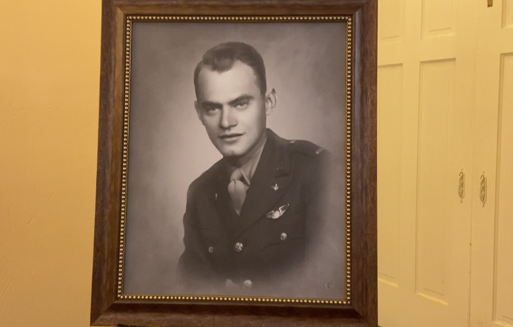 Portrait of Lt. Parker at the funeral 