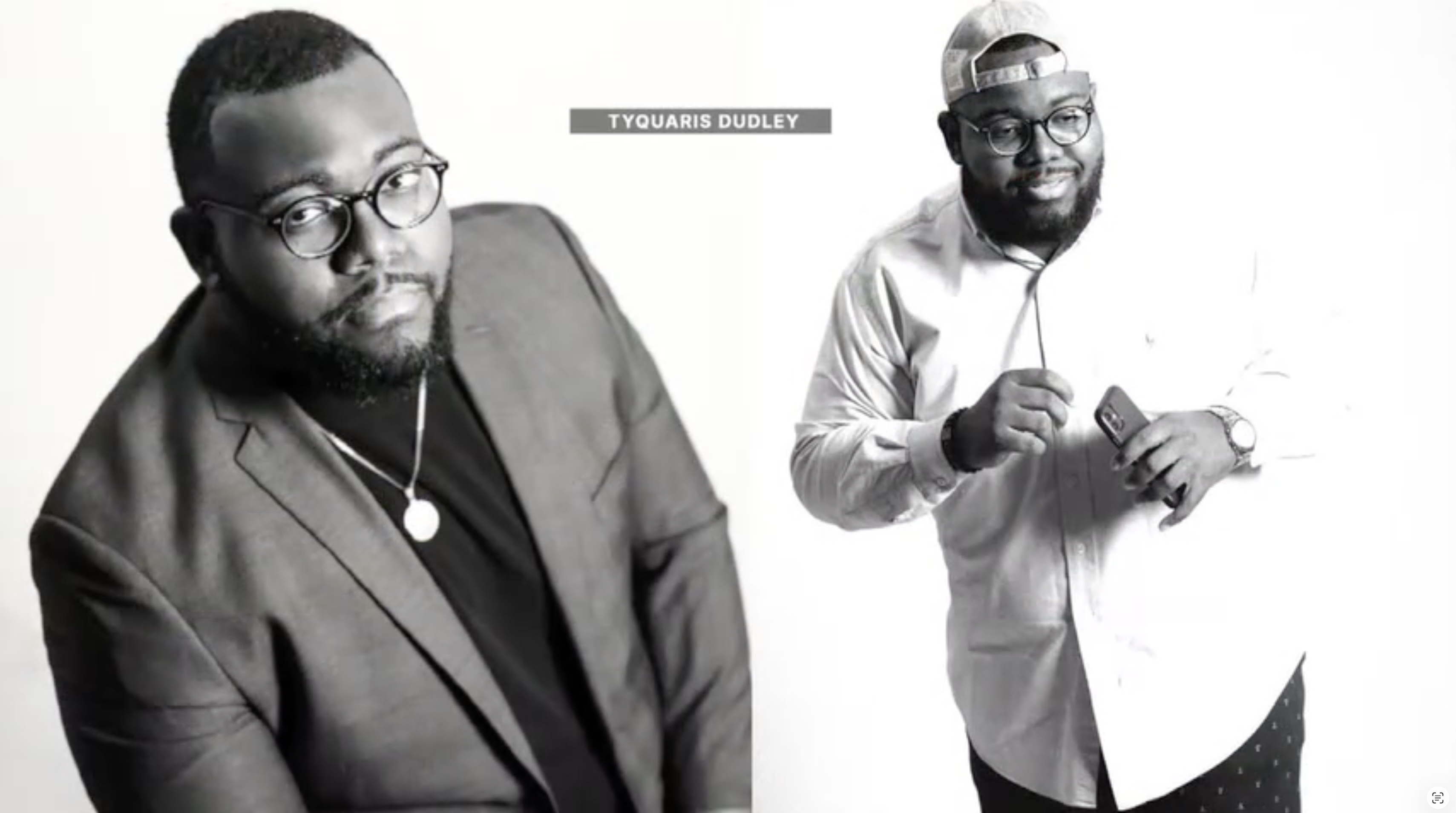 Black&white photos of Akeem Moore