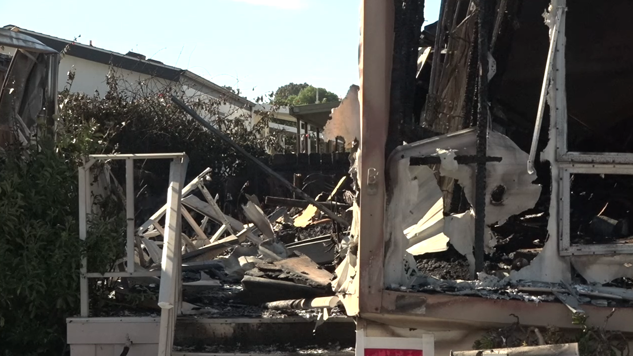 Oceanside fire destroys mobile home, displacing four people