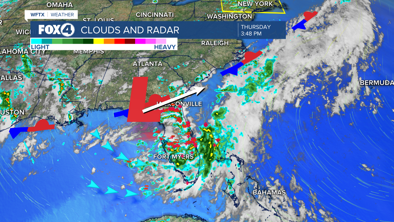 Tracking an area of low pressure in N FL