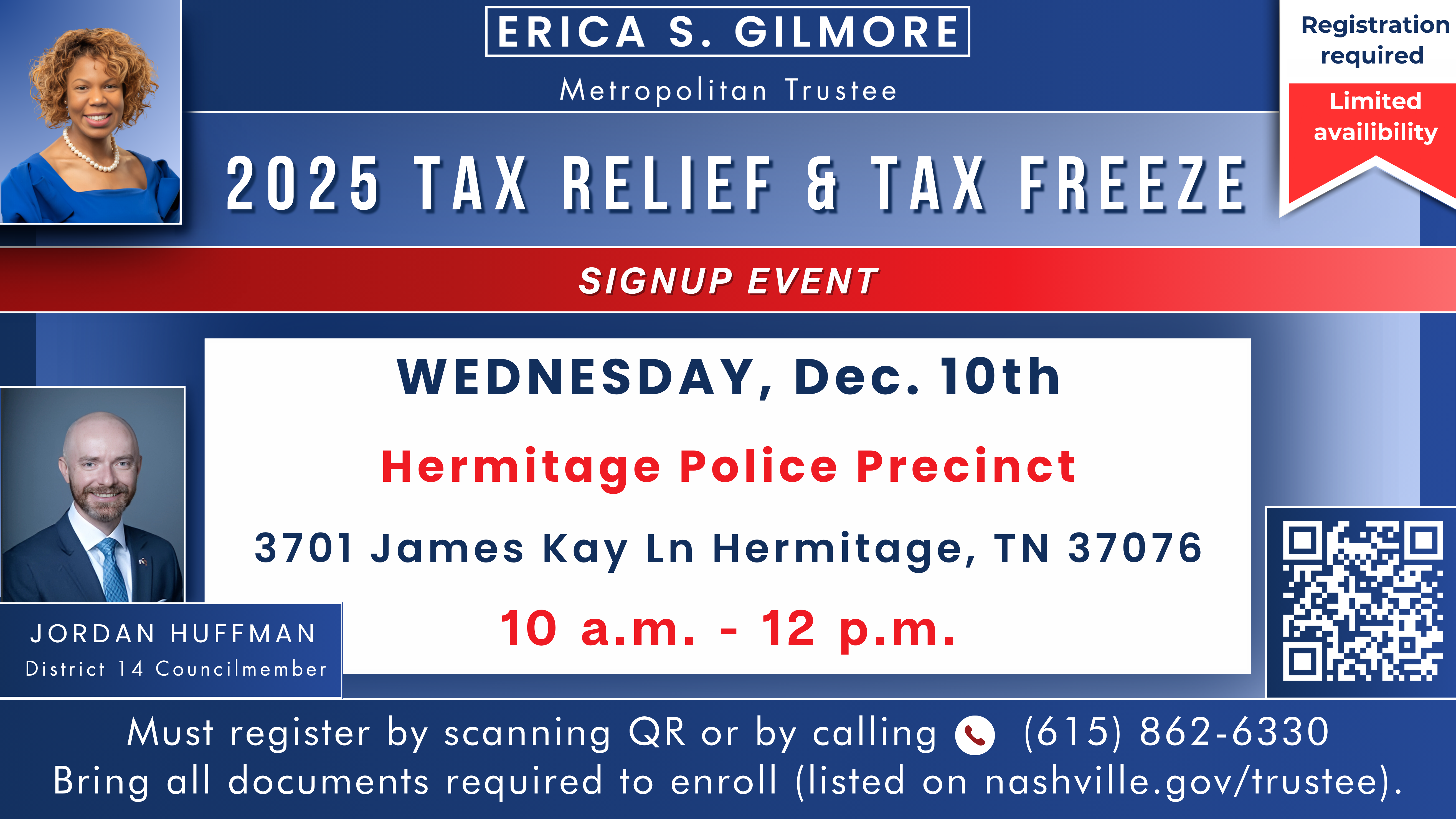 Tax Relief & Tax Freeze Sign-Up @ Hermitage Police Precinct