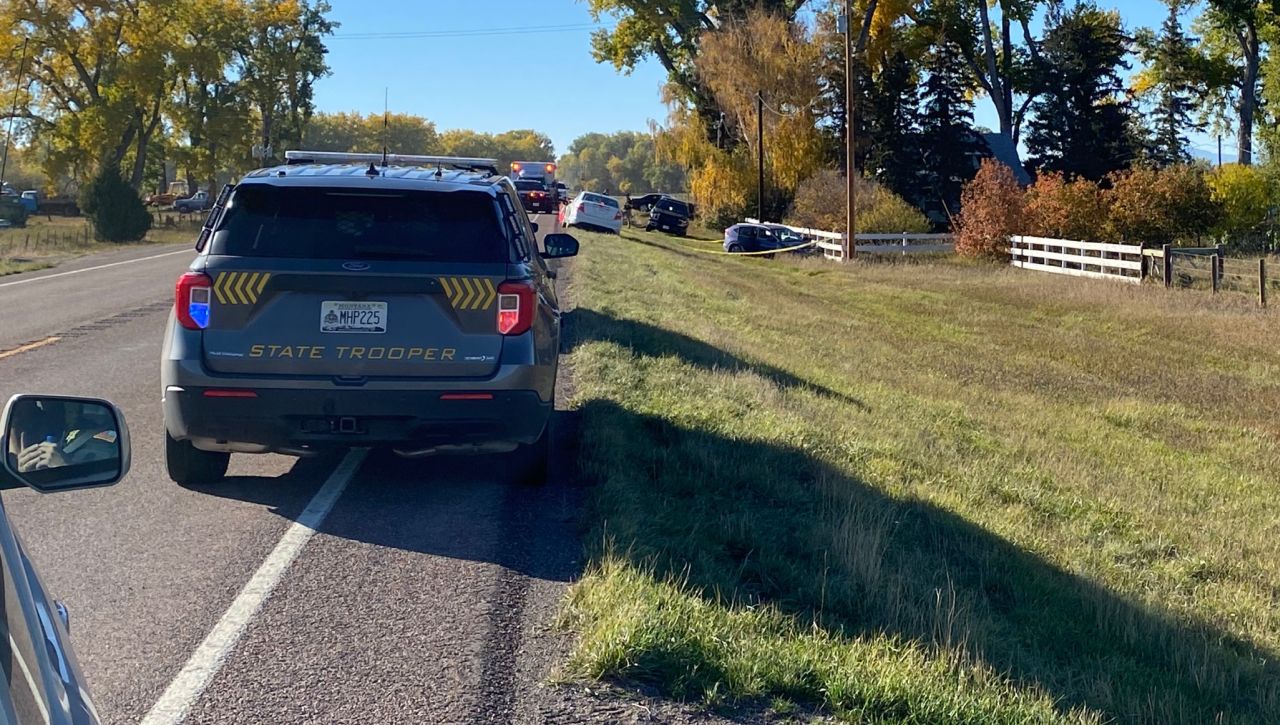 Montana Highway 200 is currently blocked at mile marker 128 in Simms due to a crash.