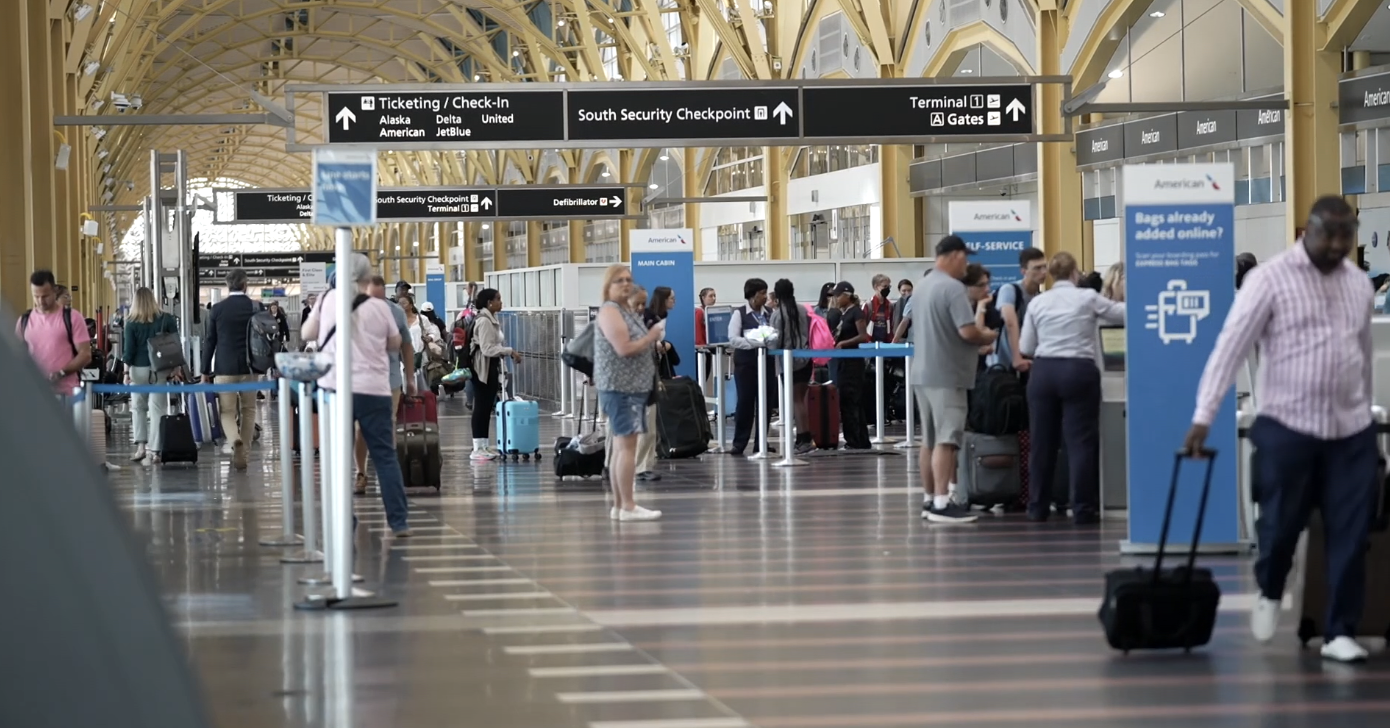 People at an airport