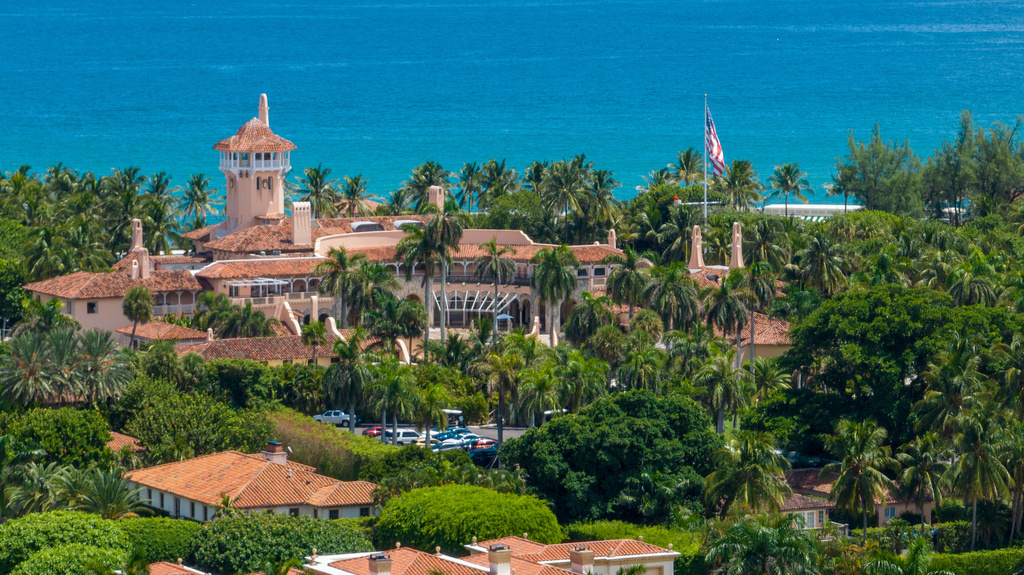 FILE - An aerial view of former President Donald Trump's Mar-a-Lago club in Palm Beach, Fla., on Aug. 31, 2022. 
