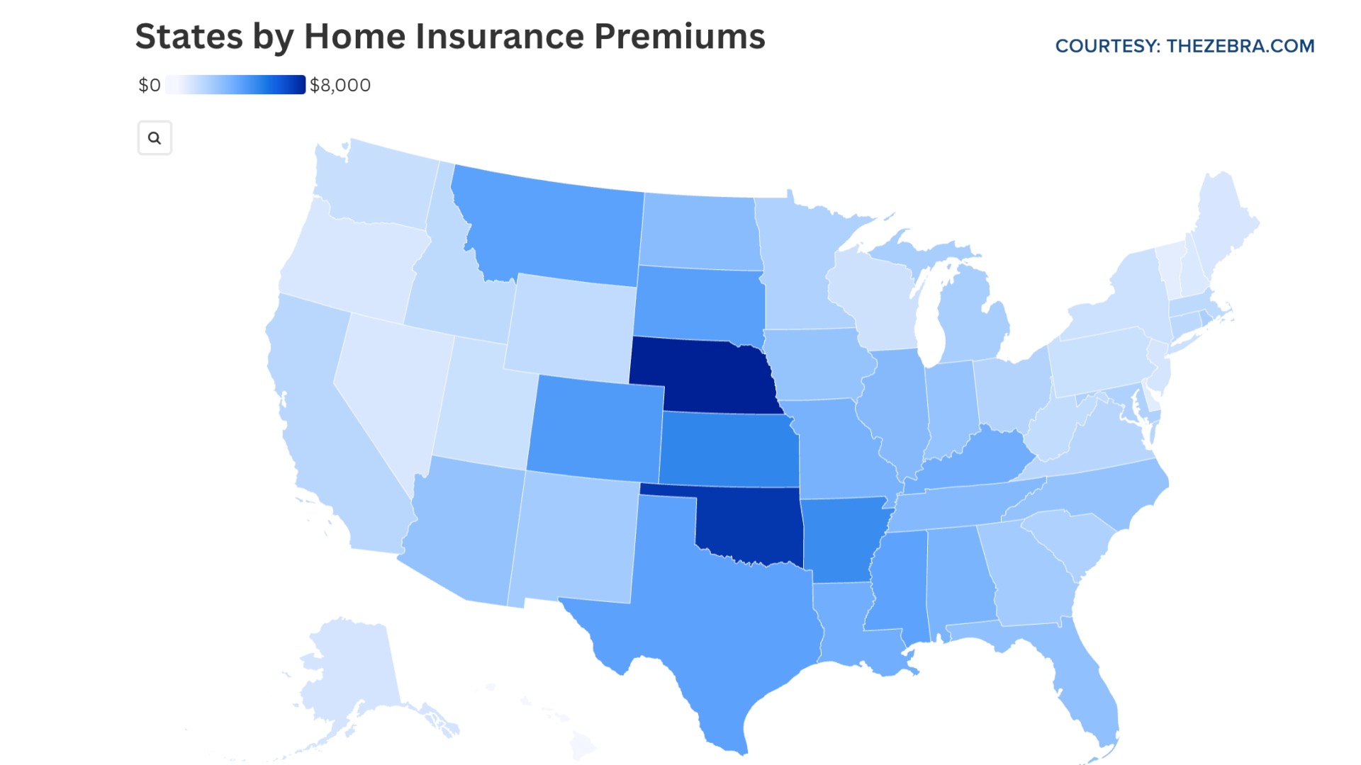 Home insurance premiums map