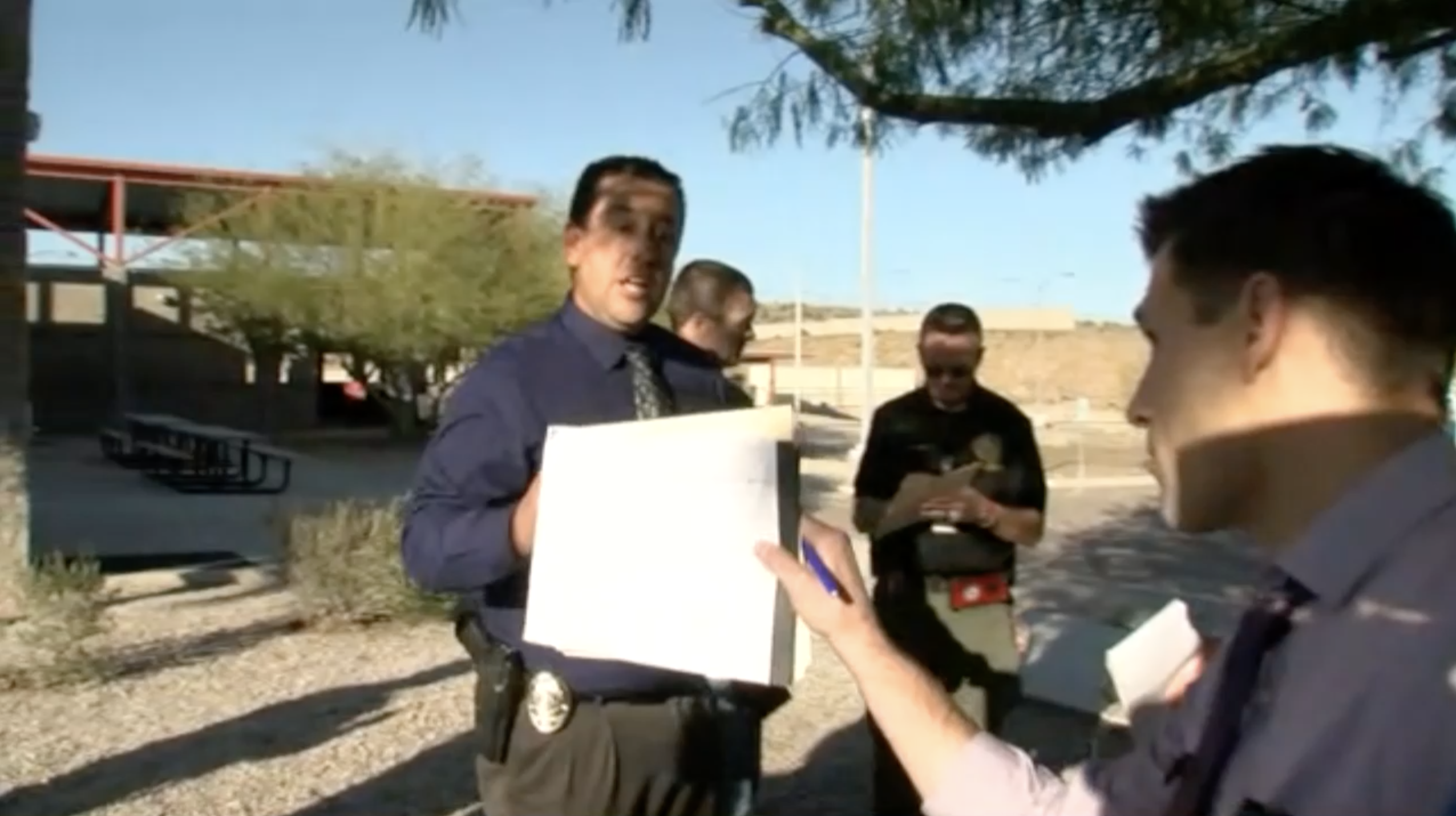 KNXV Glendale PD no-camera briefing confrontation