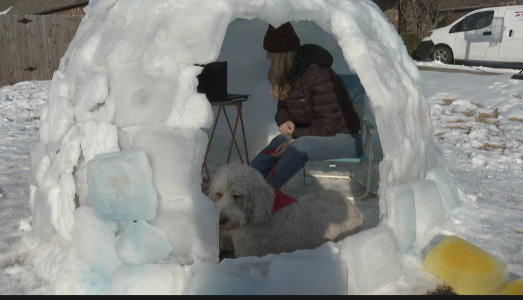 Mrs. Pope's homemade igloo
