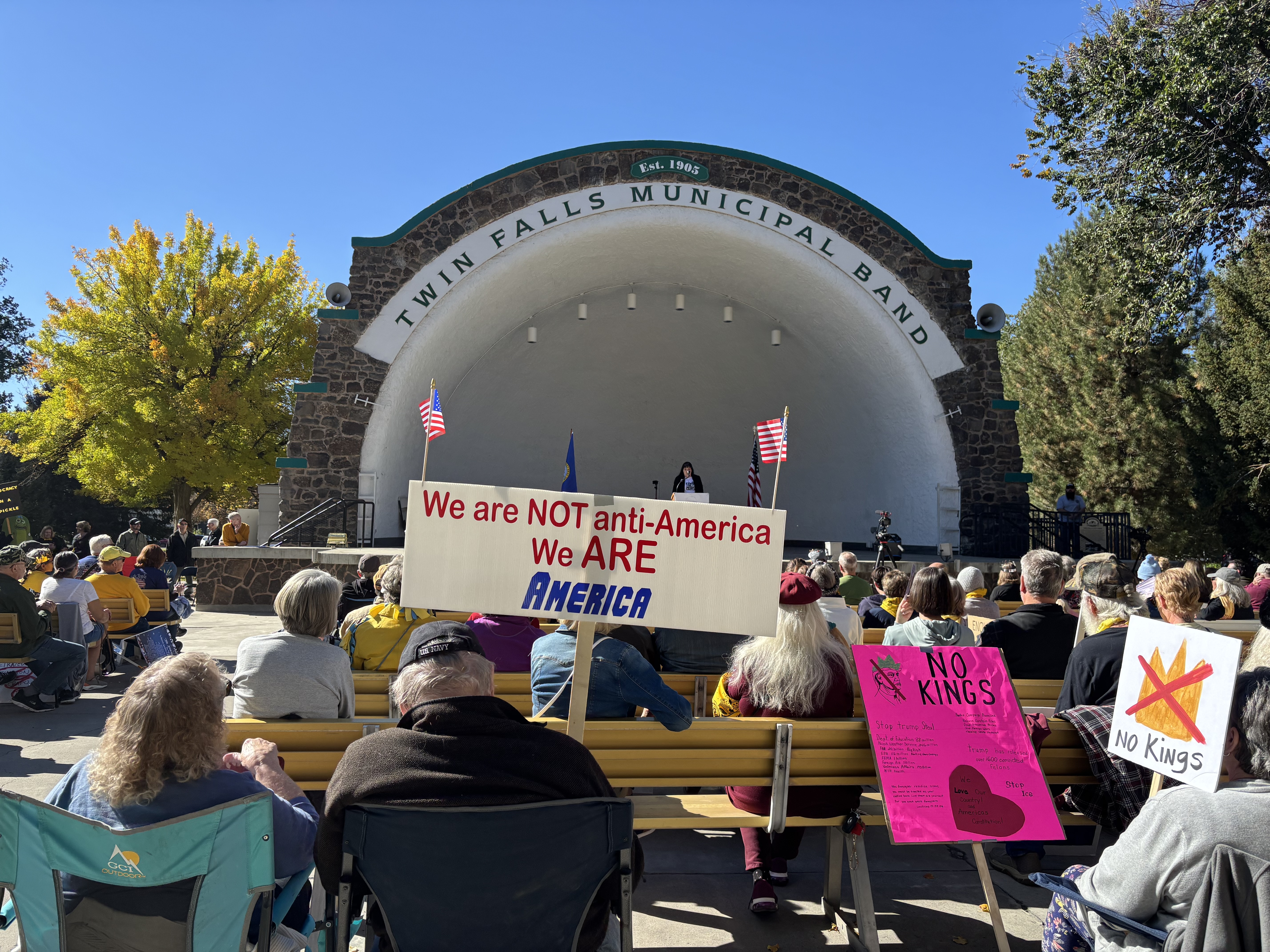 Twin Falls residents rally against Trump policies at No Kings 2.0