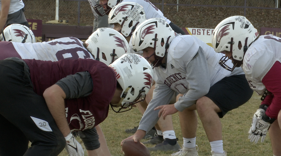 Florence players practicing before the state title game.
