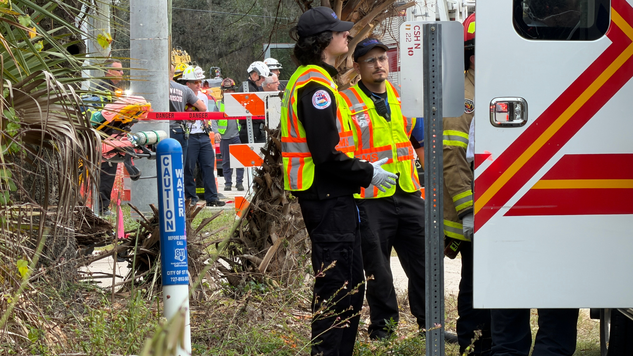 Technical rescue: Man stuck in a hole in Safety Harbor