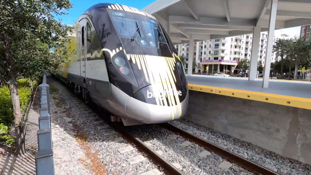 Brightline Train at West Palm Beach station on Nov. 1, 2021