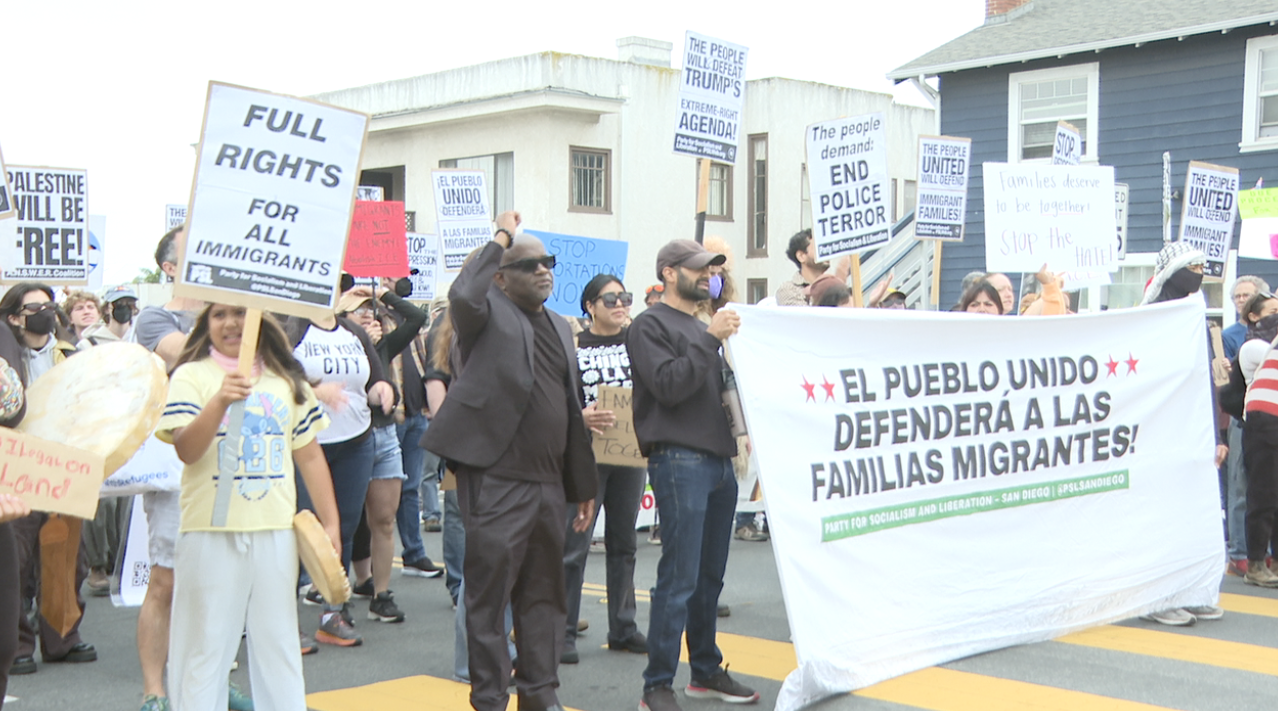 Hundreds showed up to protest against the Buona Forchetta ICE raid. 
