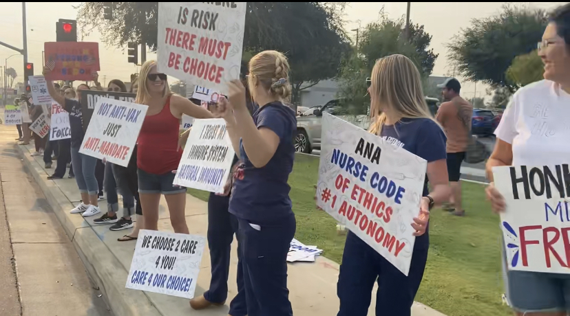 Nurses protest mask mandate August 20, 2021