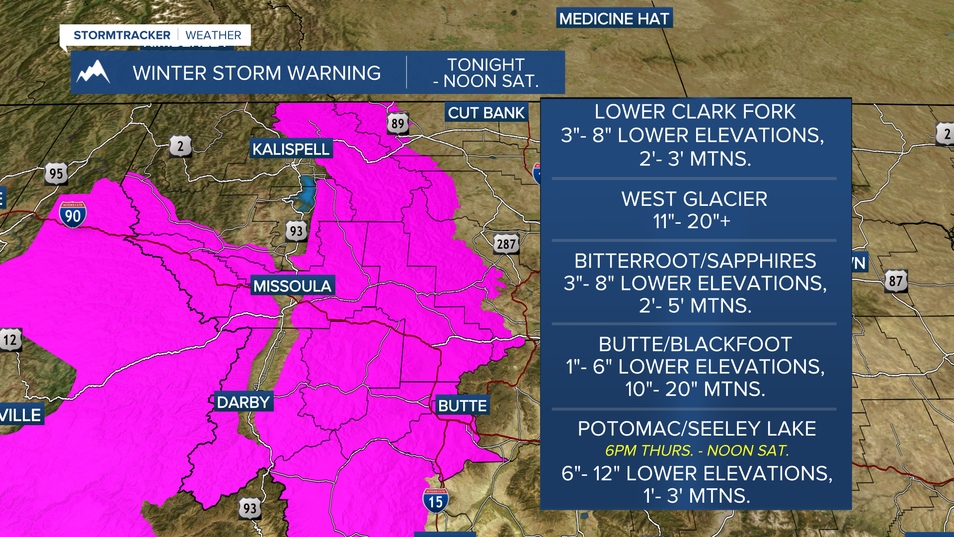 Winter Storm Warnings