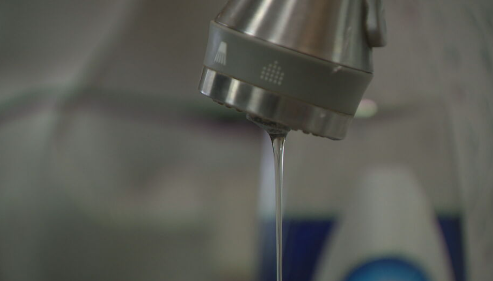 Pipe running with water