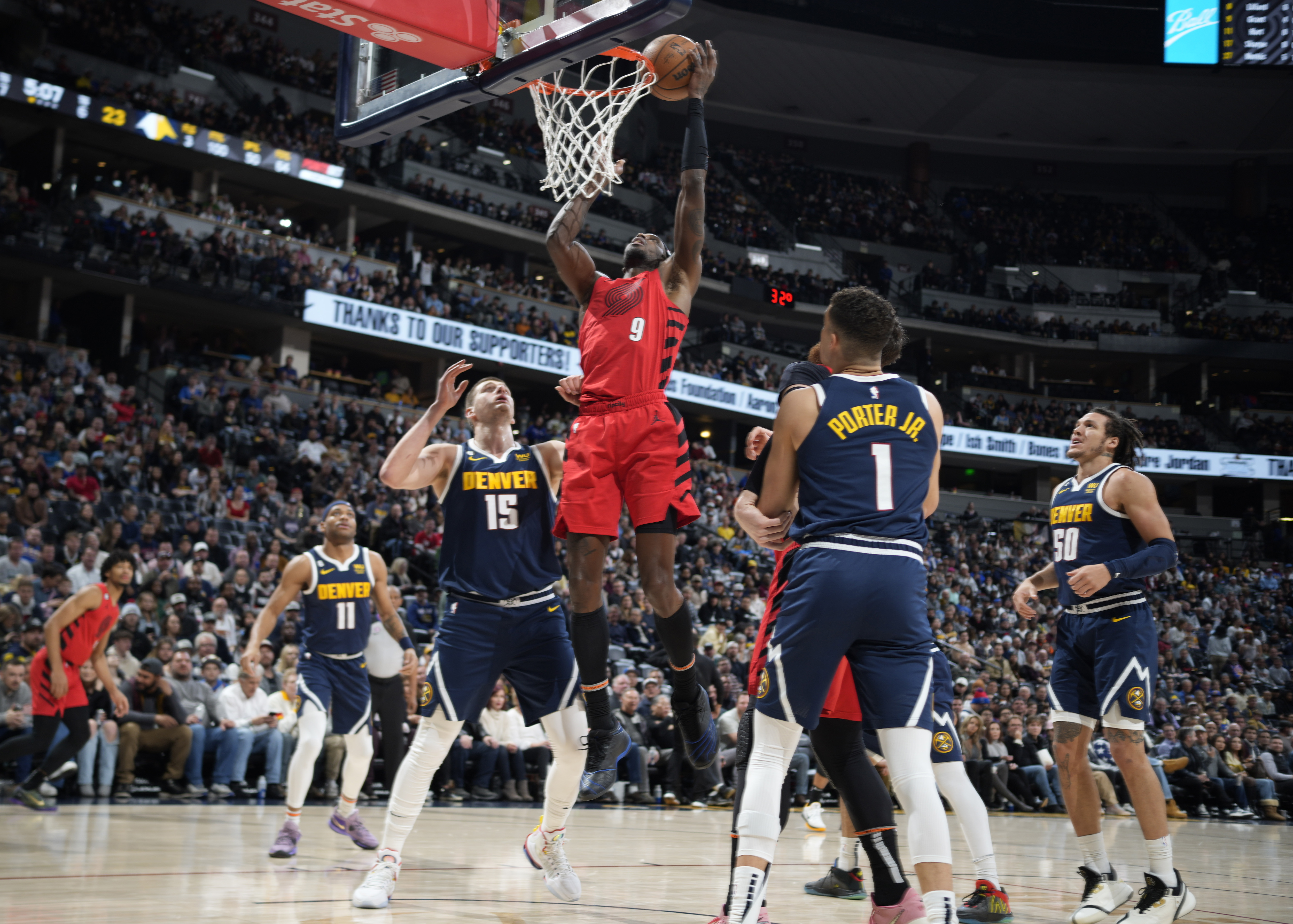 Trail Blazers Nuggets Basketball