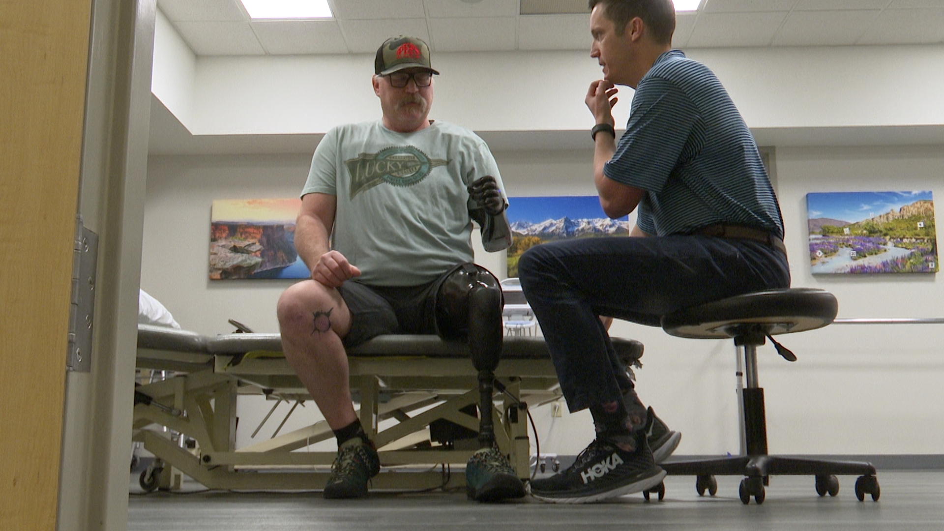 Leon Huschka with his OT, Will Meredith