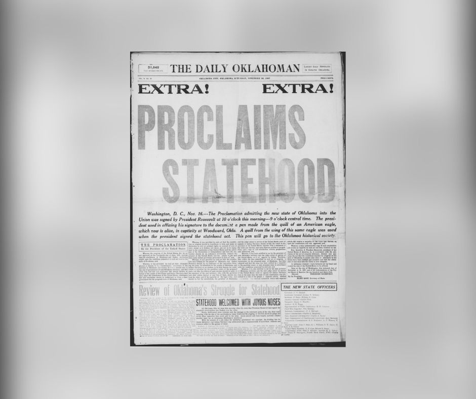 The Daily Oklahoman’s front page from 1907