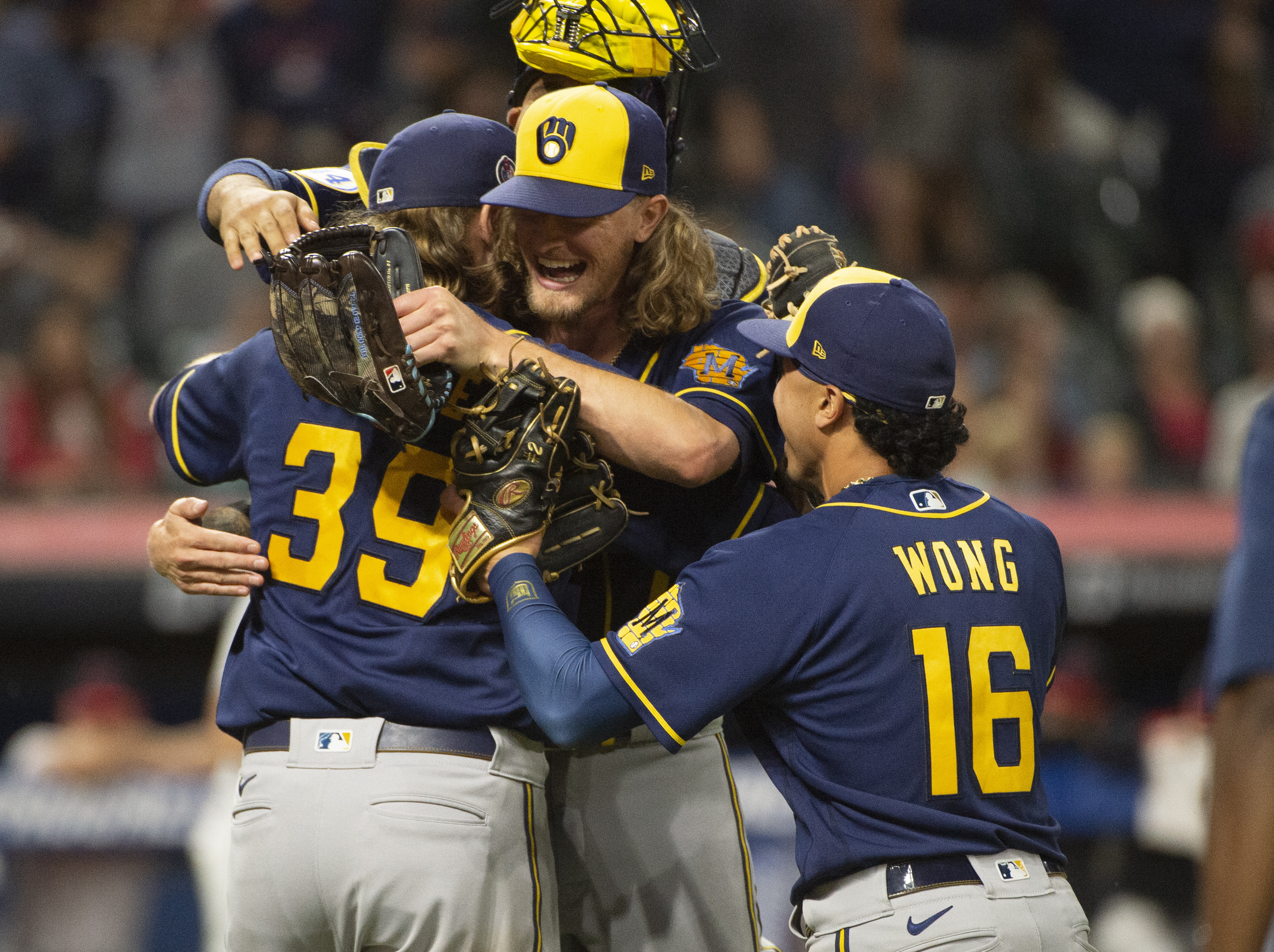 Corbin Burnes, Josh Hader, Kolten Wong Brewers Baseball