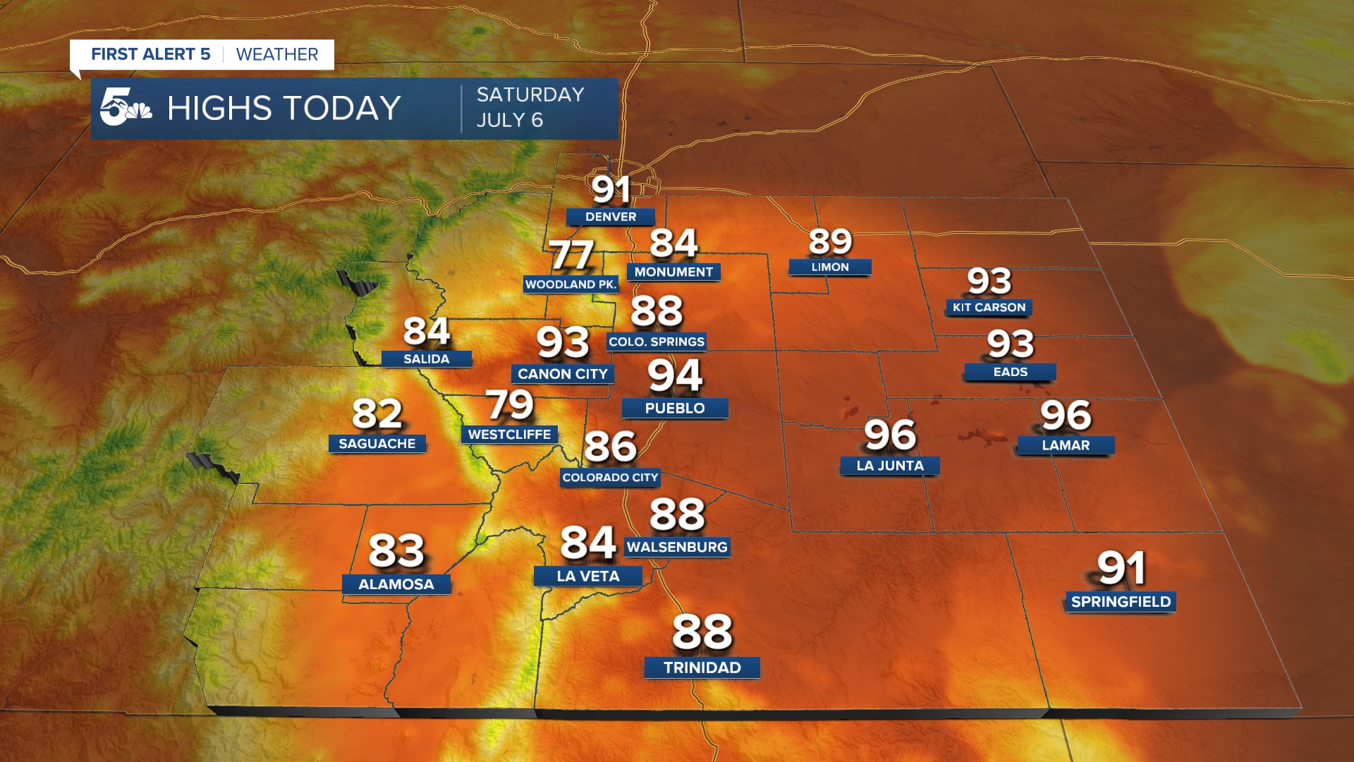 Seasonable highs return on Saturday in southern Colorado
