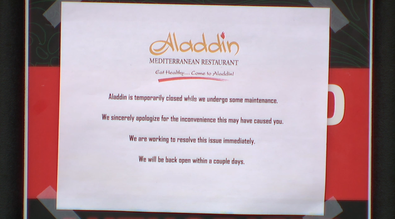 aladdin mediterranean restaurant -- salmonella outbreak