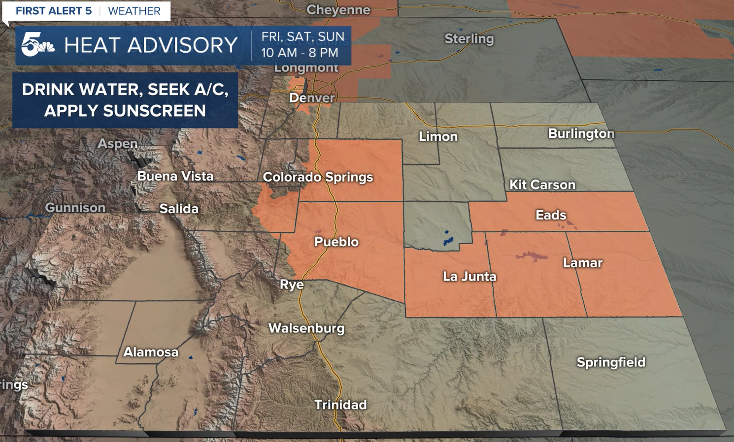 Heat Advisory southern Colorado weekend